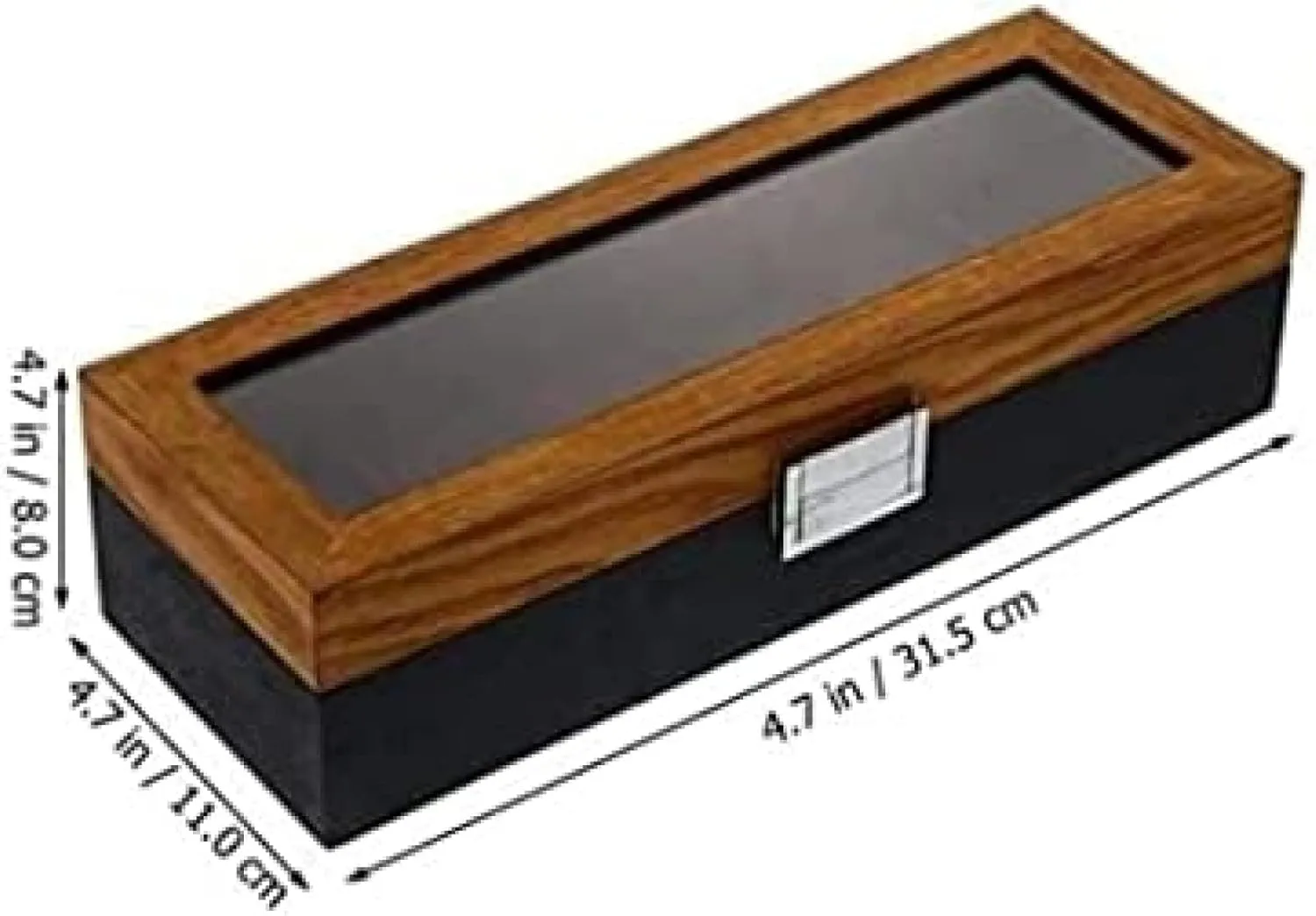 - 12.38 X 4.32 X 3.14 Inch, Wooden Case for Men and Women's Watches litter margin Watch Box 6 Slots Retro Wood Watch Display Case Organizer Storage Holder 