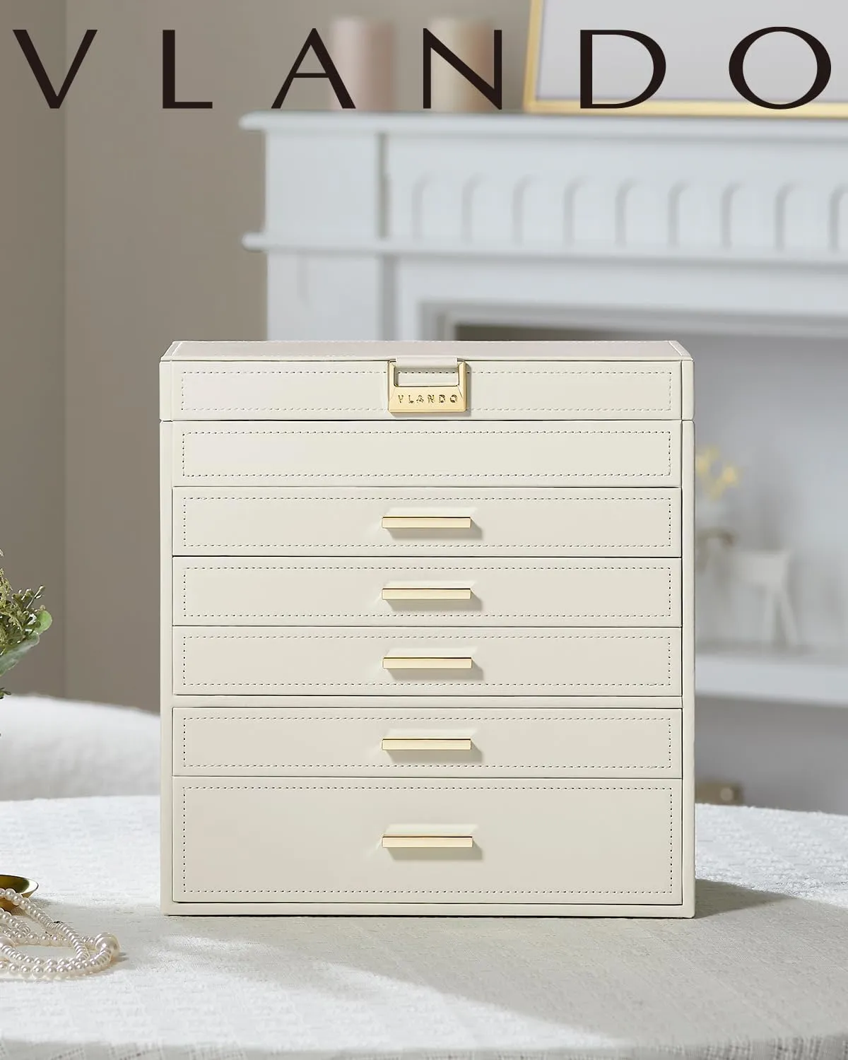 - Jewelry Holder Organizer, Jewelry Box Organizer for Drawer Necklace Ring Bracelet and Watch, Birthday Gift for Loved Ones - Beige eternal unbridgeable remainder petrochemical germanium blackbird Vlando 6 Layer Large Jewelry Box 