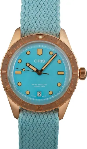 - Model Number: 01 733 7771 3155-07 3 19 02BRS Oris Divers Sixty-Five Bronze geology Textile Strap 