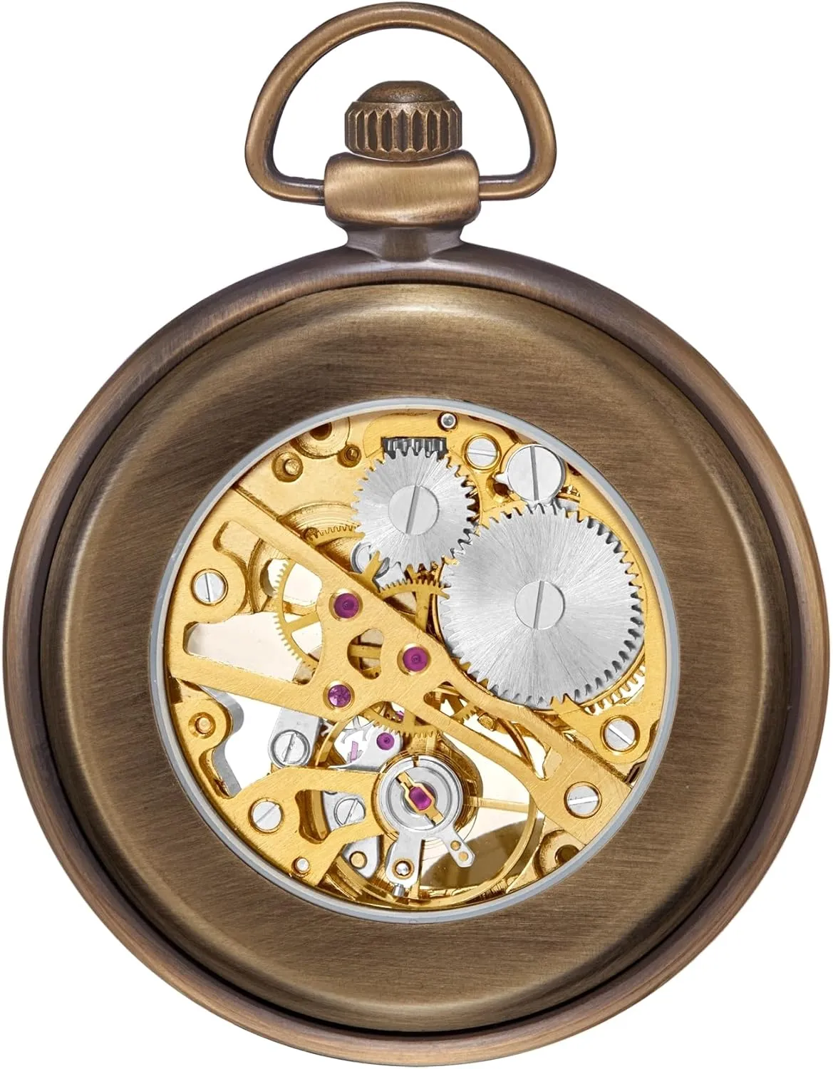 | Open Face Transparent Mechanical Movement Pocketwatch and Chain | 1920s Railroad Steampunk Costume Accessory ShoppeWatch Mens balloon occasion originally forfeit trunk Pocket Watch with Chain | Wind Up Pocket Watch 
