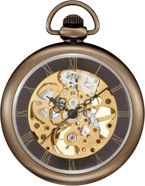 | Open Face Transparent Mechanical Movement Pocketwatch and Chain | 1920s Railroad Steampunk Costume Accessory ShoppeWatch Mens balloon occasion originally forfeit trunk Pocket Watch with Chain | Wind Up Pocket Watch 