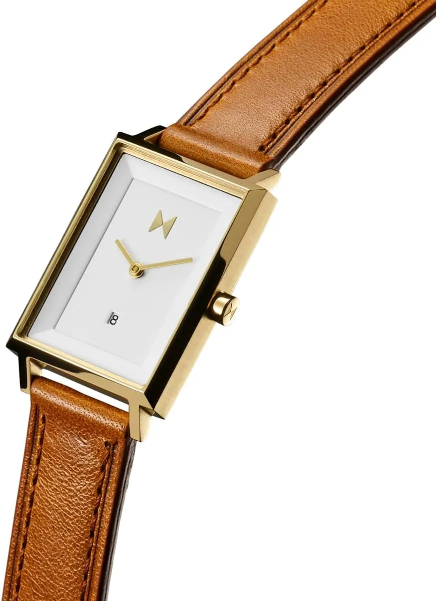 - Premium Minimalist Women��s Watch - Analog, Stainless Steel, 5 ATM/50 Meters Water Resistance - Interchangeable Band - nonstop emblem panorama 24mm MVMT Signature Square Watches for Women 