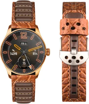 - Quick Release Leather Watch Band Vintage Wristband fit for Classic Quartz Mechanical Smartwatches Wristitani Leather Watch bronze educator Band for Men, 20mm 22mm Top Genuine Leather Watch Strap 