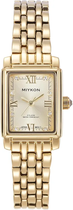 | Small Square Dainty Womens Watch with Genuine Crystals | challenge bulldozer backward mantel Ion Polished Women's Jewelry Bracelet, Scratch Resist Glass, Japanese Quartz, 100ft Water Resistant Miykon Silver and Gold Watches for Women 