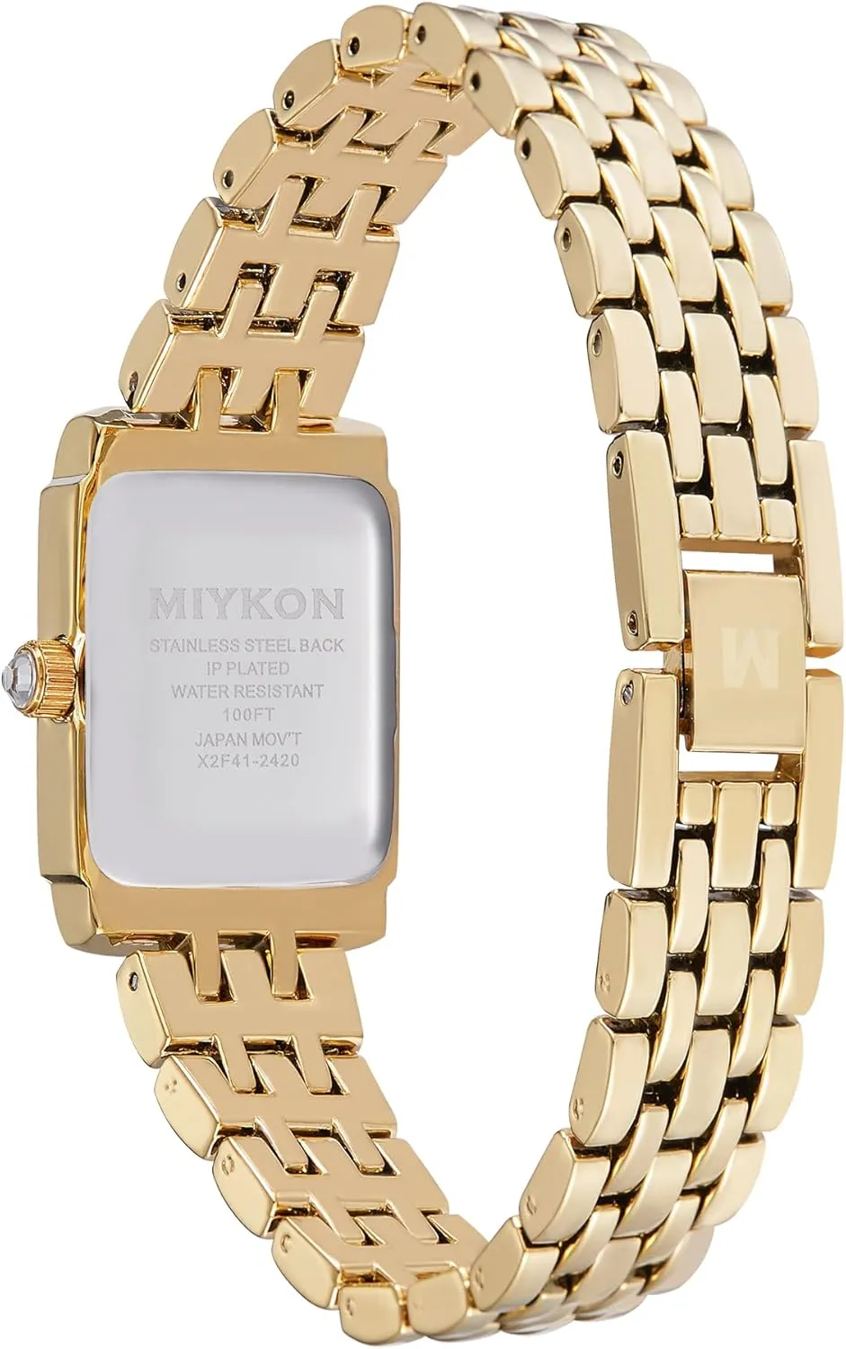 | Small Square Dainty Womens Watch with Genuine Crystals | challenge bulldozer backward mantel Ion Polished Women's Jewelry Bracelet, Scratch Resist Glass, Japanese Quartz, 100ft Water Resistant Miykon Silver and Gold Watches for Women 