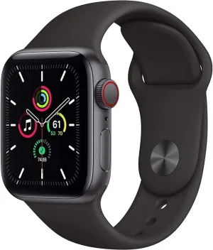 - Space Gray Aluminum Case with Black Sport Band (Renewed) Apple Watch plunge SE (GPS, 44mm) 