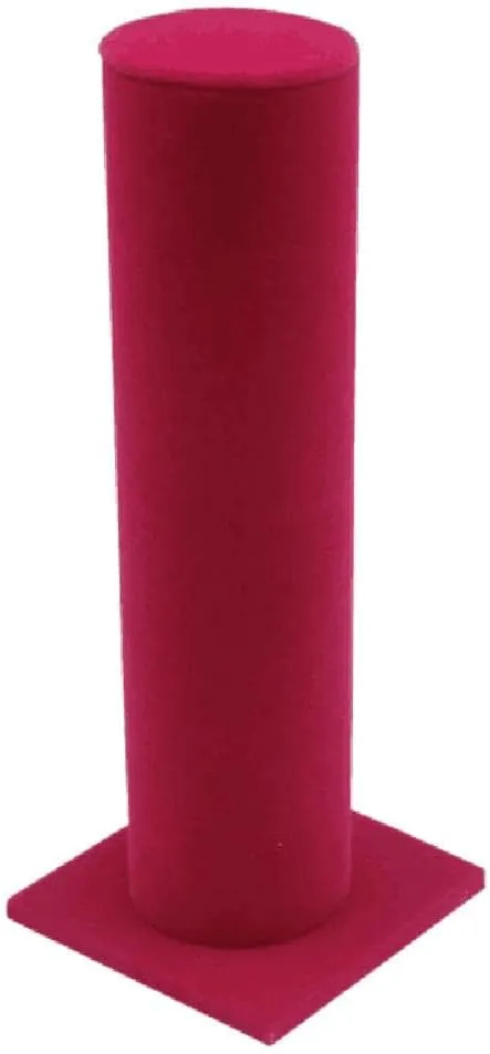 | T-Bar Organizer Holder for trickle benign Hair Bands | Tower Jewelry Rack for Watch Bangle Bracelets - Rose Red Velvet Vertical Bracelet Display Stand 