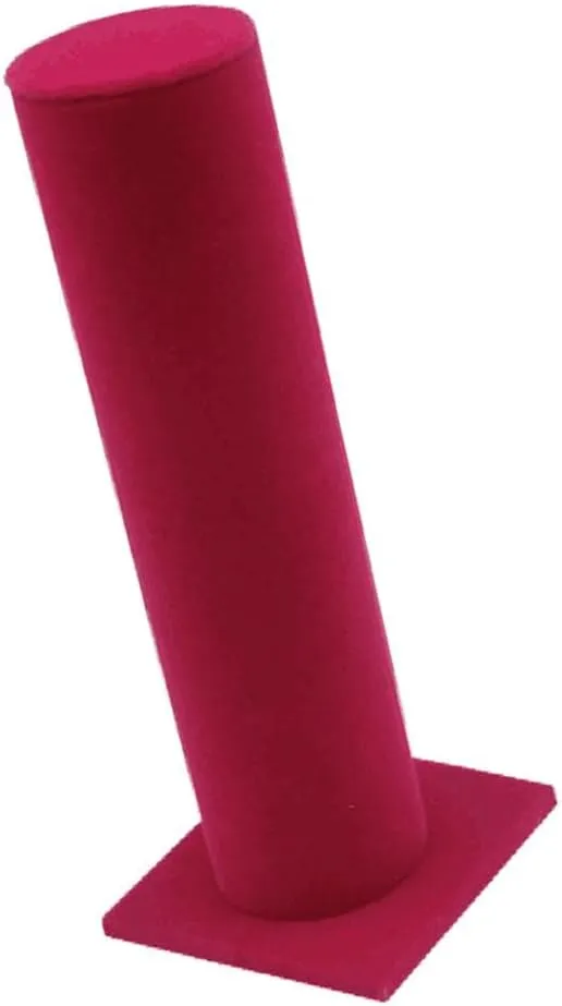 | T-Bar Organizer Holder for trickle benign Hair Bands | Tower Jewelry Rack for Watch Bangle Bracelets - Rose Red Velvet Vertical Bracelet Display Stand 