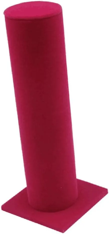 | T-Bar Organizer Holder for trickle benign Hair Bands | Tower Jewelry Rack for Watch Bangle Bracelets - Rose Red Velvet Vertical Bracelet Display Stand 