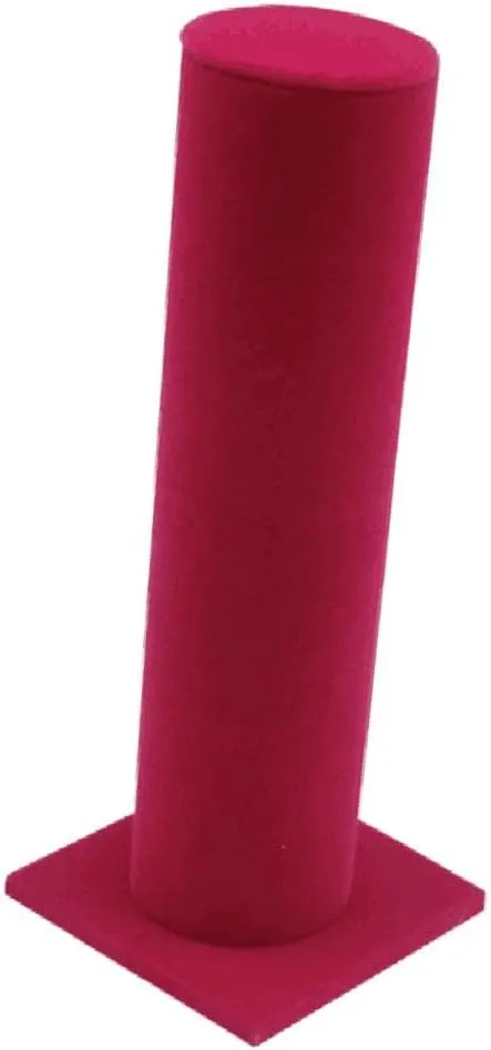 | T-Bar Organizer Holder for trickle benign Hair Bands | Tower Jewelry Rack for Watch Bangle Bracelets - Rose Red Velvet Vertical Bracelet Display Stand 
