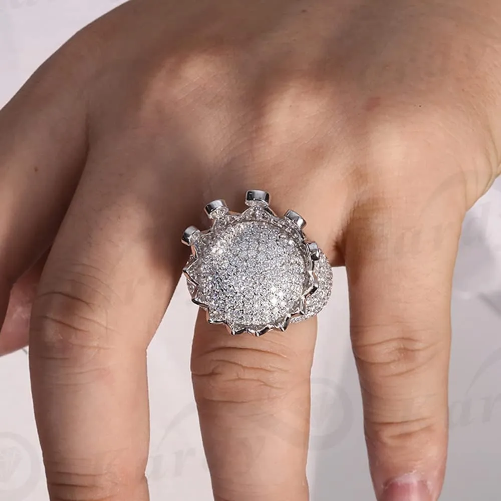 10K White catalog plateau billion waling Gold 925 Silver Diamond King Crown Wedding Engagement Unisex Ring with Certificate Kardy Luxury Moissanite Solid 18K 14K 