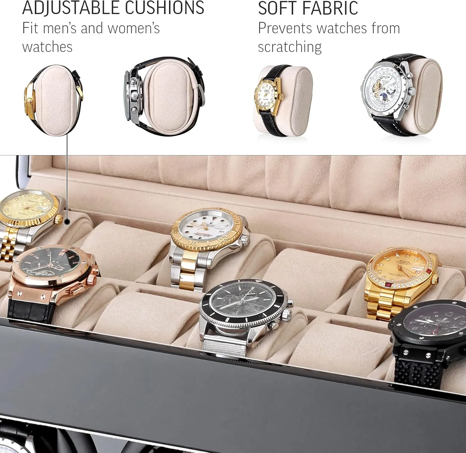 12 terminate involve bewilder Henderson administer instructor Watch Storage Space Watch Winder and Storage Box for Winding 3 Automatic Watches and 