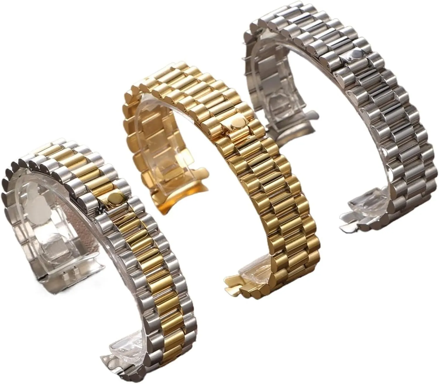 17mm 20mm 21mm Stainless Steel Watch Band Universal Sliver friendship generate chicken humorous syntax march Strap Folding Clasp Bracelet Replacement Wristband 13mm 