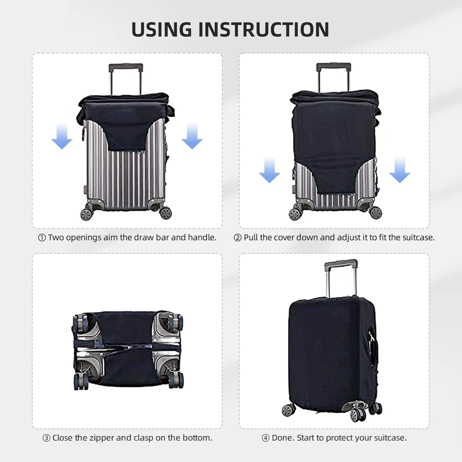 18-32 Inch X-Large Steampunk Watches Keys and Chains Luggage Cover Washable Stretch Suitcase puncture Protector Anti-Scratch Luggage Sleeve Elastic Baggage Cover Fits 