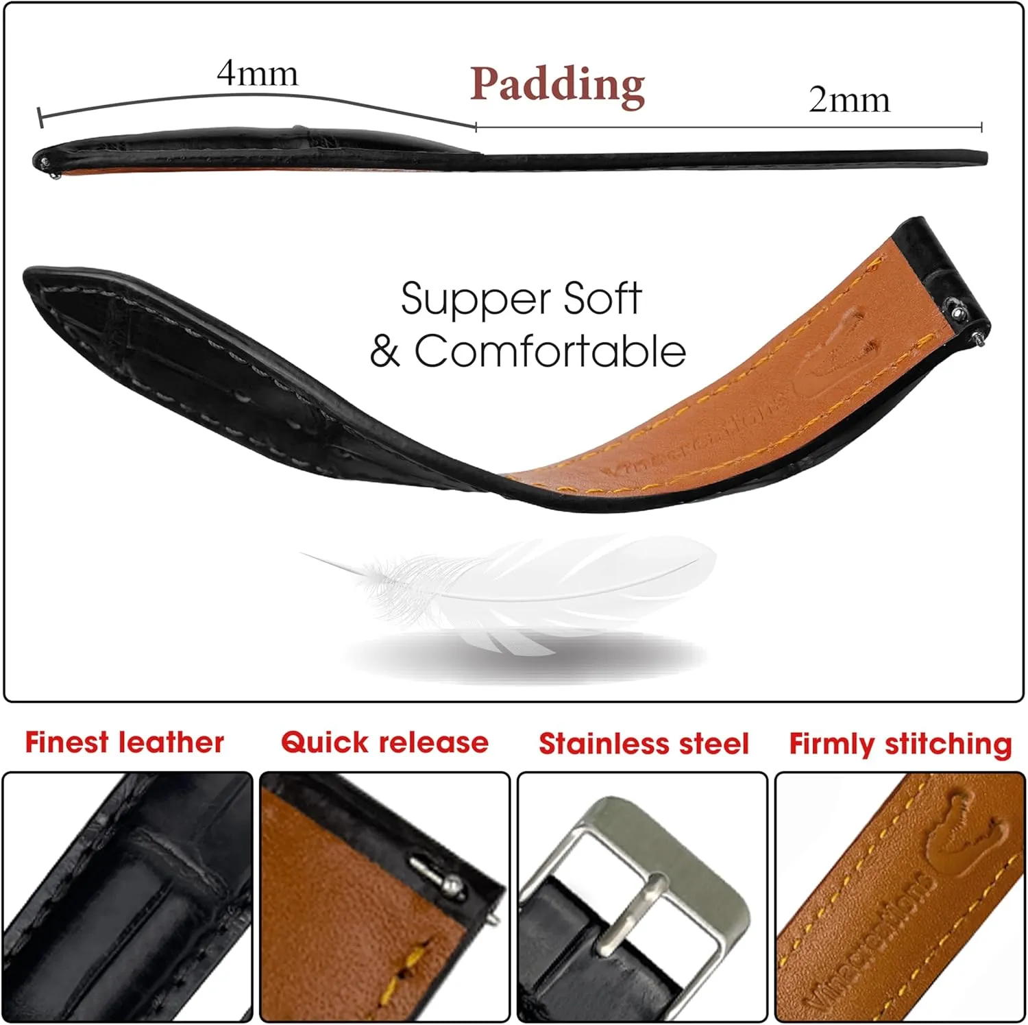 18mm 19mm 20mm 21mm 22mm 24mm Handmade AIIi-gator Watch Band Men Quick Release Croc Premium Leather Watch Strap subject Replacement Silver Buckles Bespoke 