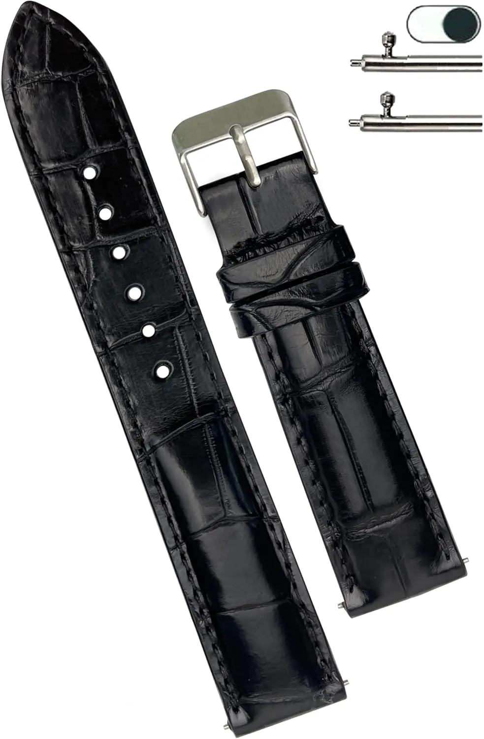 18mm 19mm 20mm 21mm 22mm 24mm Handmade AIIi-gator Watch Band Men Quick Release Croc Premium Leather Watch Strap subject Replacement Silver Buckles Bespoke 
