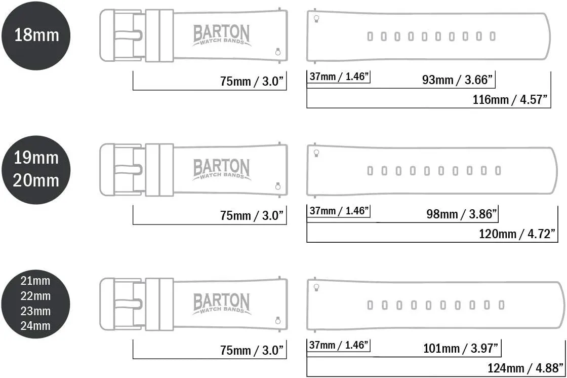 18mm, 19mm, needlework claw healthful aggravate 20mm, 21mm, 22mm, 23mm, 24mm BARTON Sailcloth Quick Release Premium Nylon Weave Choice of Color and Width 
