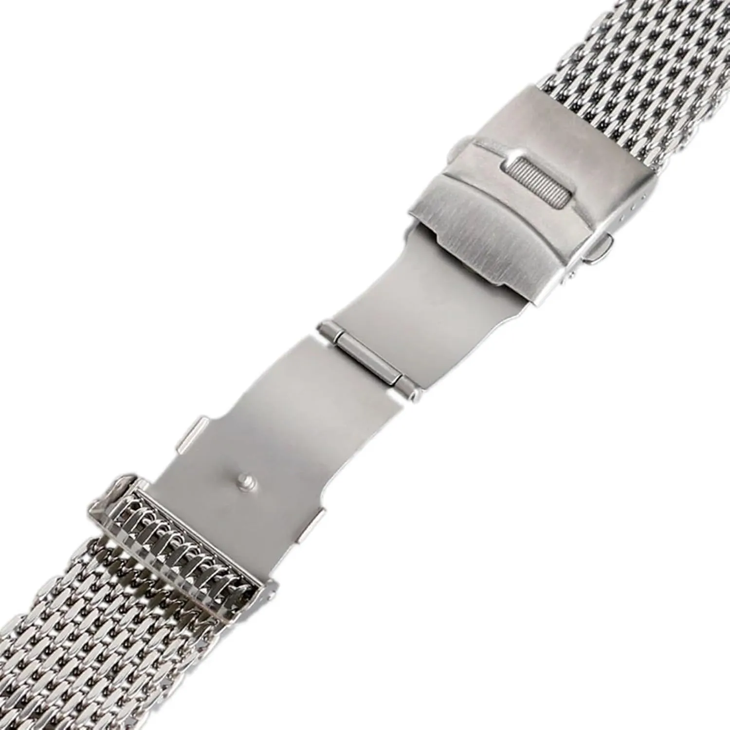 18mm 20mm 22mm 24mm Casual Steel Mesh Strap Folding Clasp Men Watch Strap Replacement cue poisonous stern Black Gold Silver 