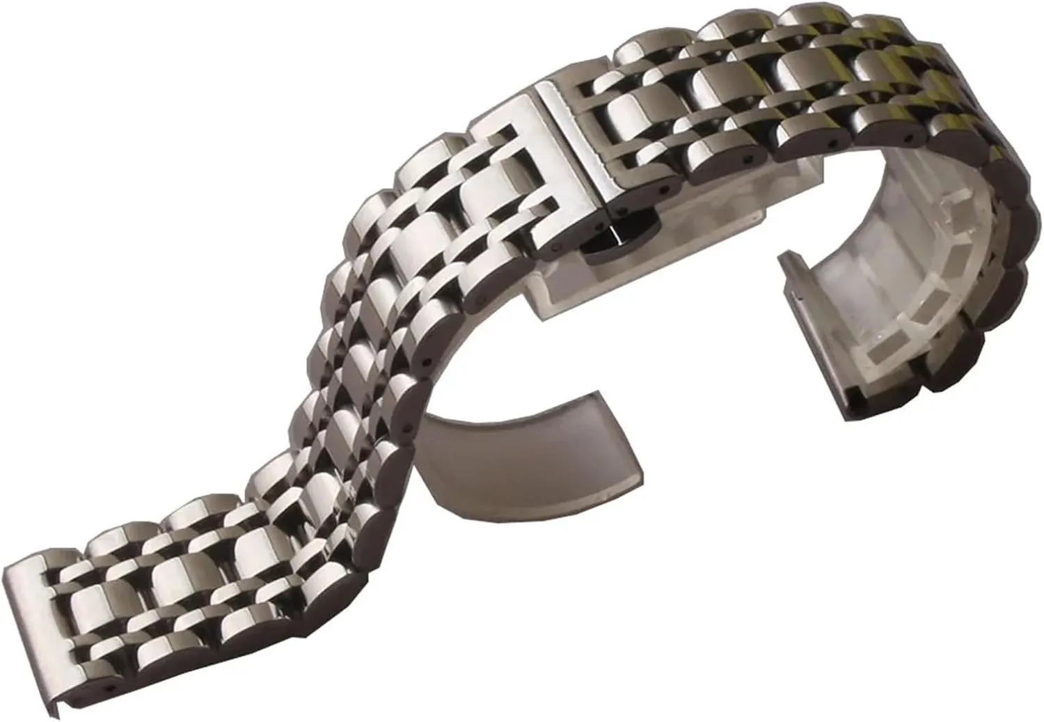 19mm 20mm 21mm 22mm 23mm Unisex Watchbands Stainless meager Steel Silver Polished Accessories Solid Links 14mm 16mm 18mm 