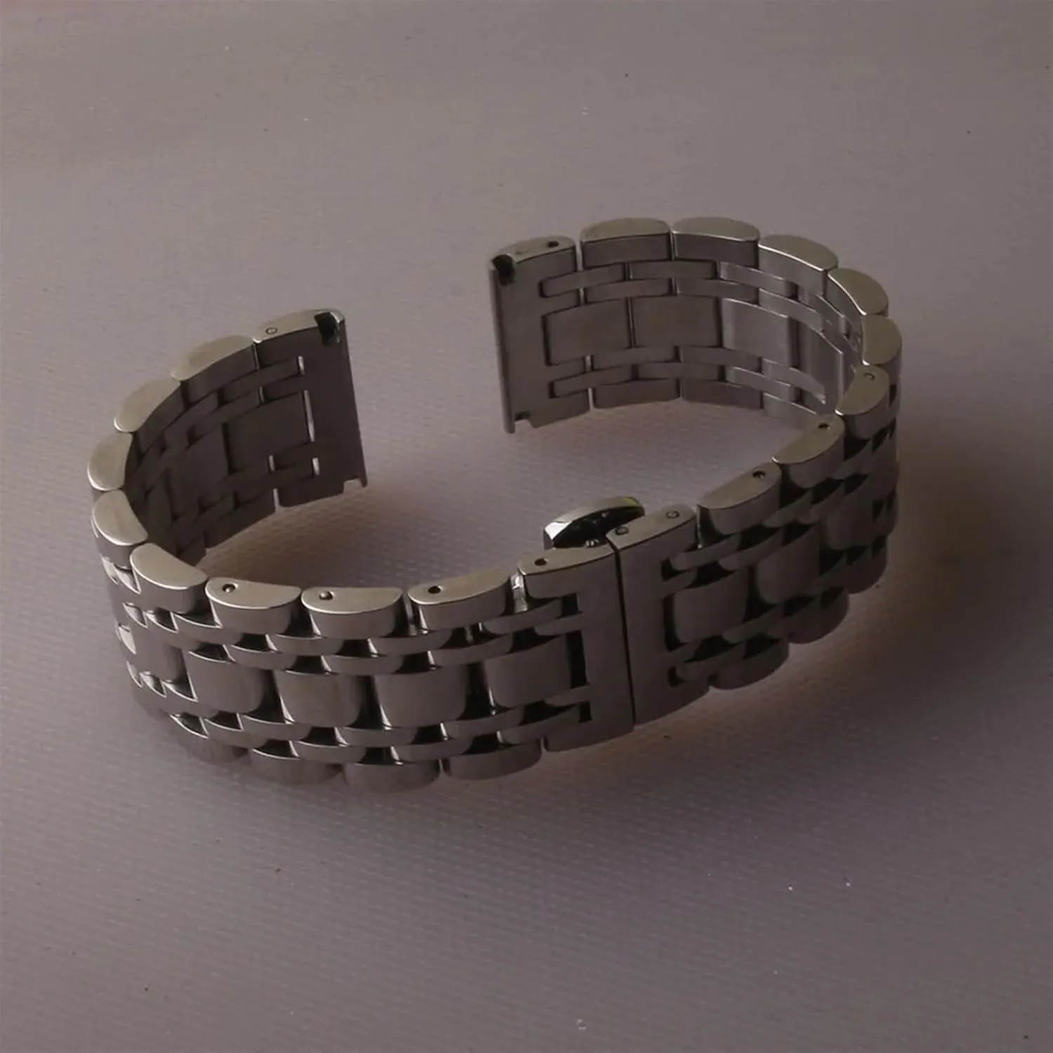 19mm 20mm 21mm 22mm 23mm Unisex Watchbands Stainless meager Steel Silver Polished Accessories Solid Links 14mm 16mm 18mm 