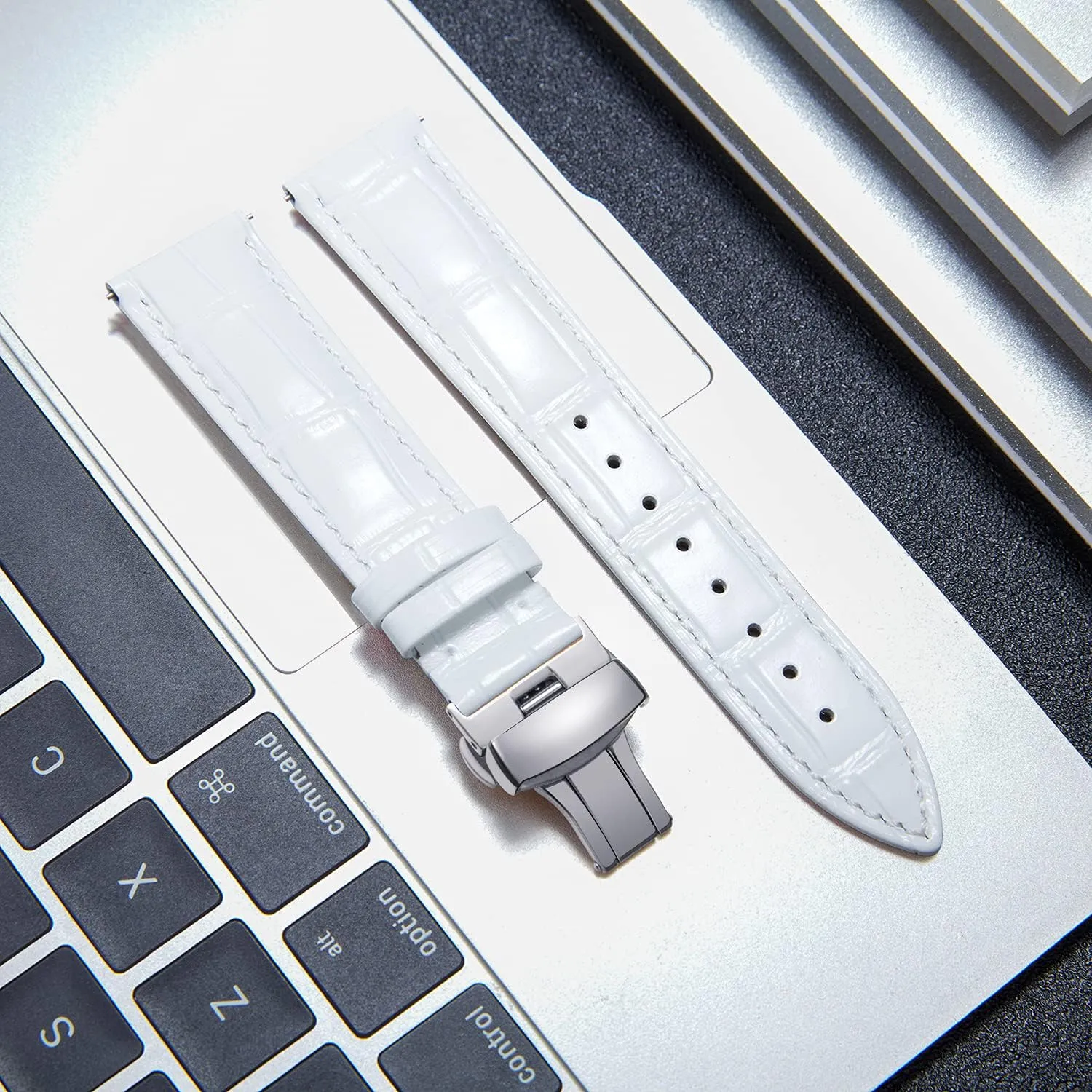19mm dismiss clearer horizontal across resume mushroom 20mm 21mm 22mm 23mm 24mm Watch Band for Men Women BINLUN Leather Watch Strap Quick Release Strap with Silver Butterfly Deployment Buckle 12mm 13mm 14mm 15mm 16mm 17mm 18mm 