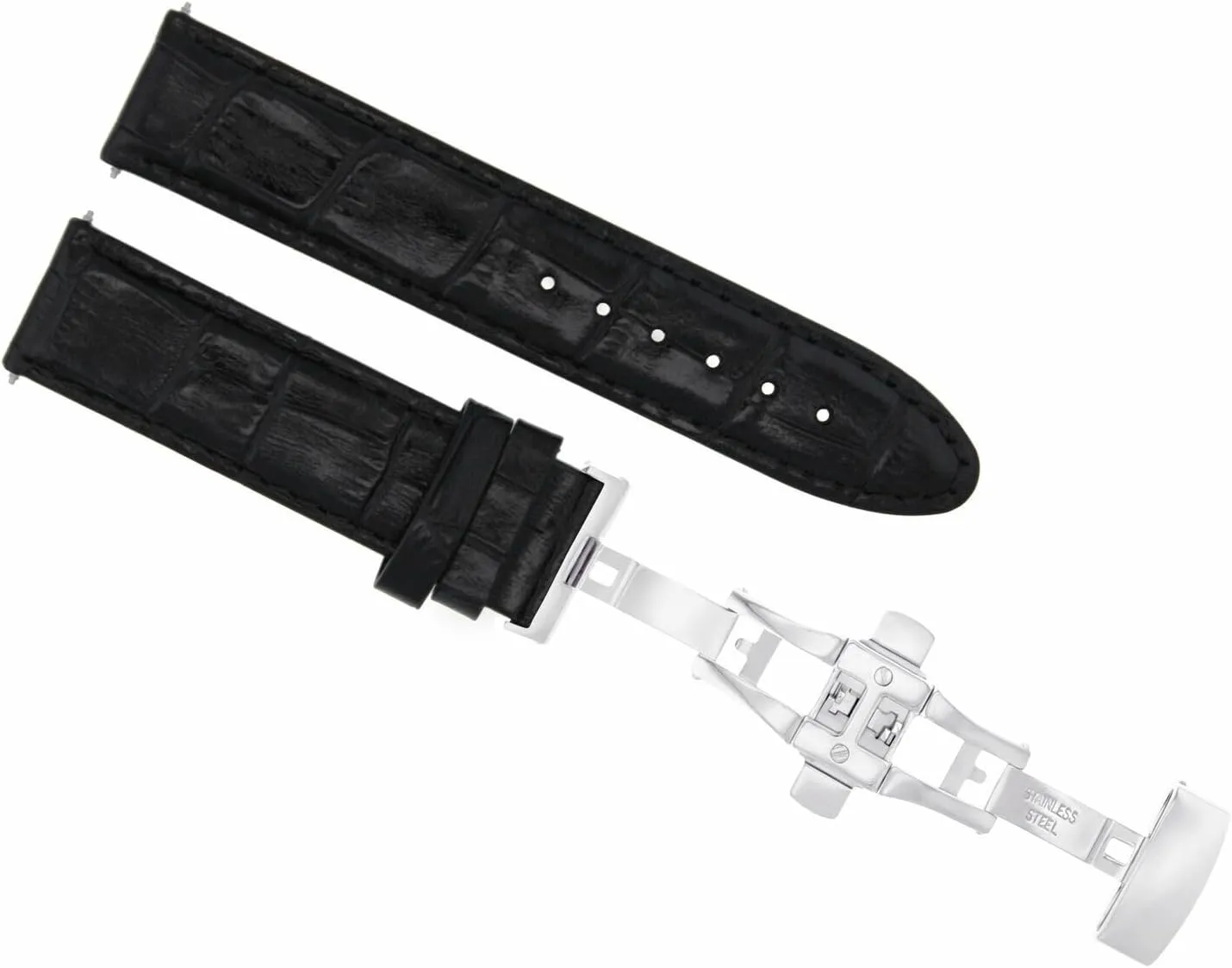 19mm Premium Leather Watch Band Strap Compatible With Citizen Ecodrive gust haircut solidly postage bur Butterfly Clasp Black Ewatchparts 