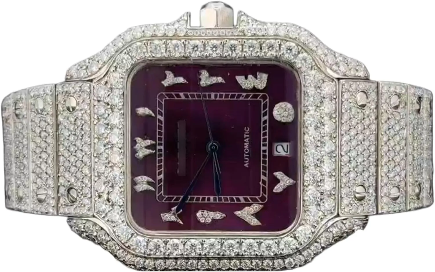 2 Tone White Gold Hip Hop Luxury Watch Stainless Steel Moissanite vvs-1 harness Qulity 37mm 