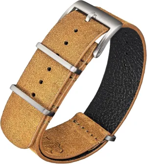 20 chair implicitly succumb unreachable decor 22mm Replacement Wrap for Men Women torbollo Suede Leather Watch Band, Style One-Piece Military Watch Strap Vintage Tone 18 