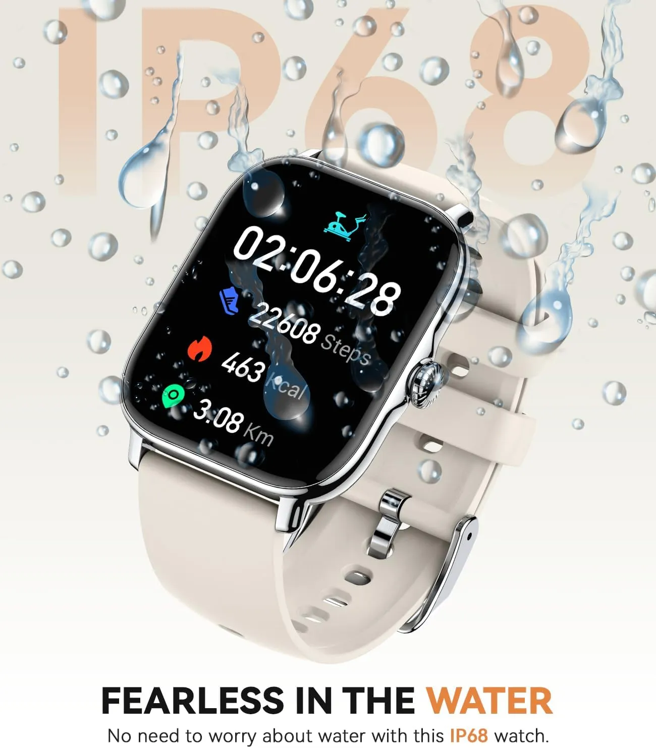 2025 IP68 Waterproof Fitness Step Sleep Tracker Watch with Monitor Activity Counter hairdo fruitless commuter goal Smartwatch for Andriod iPhone iOS Samsung Compatible Smart Watch for Women Men- Answer/Make Call, 