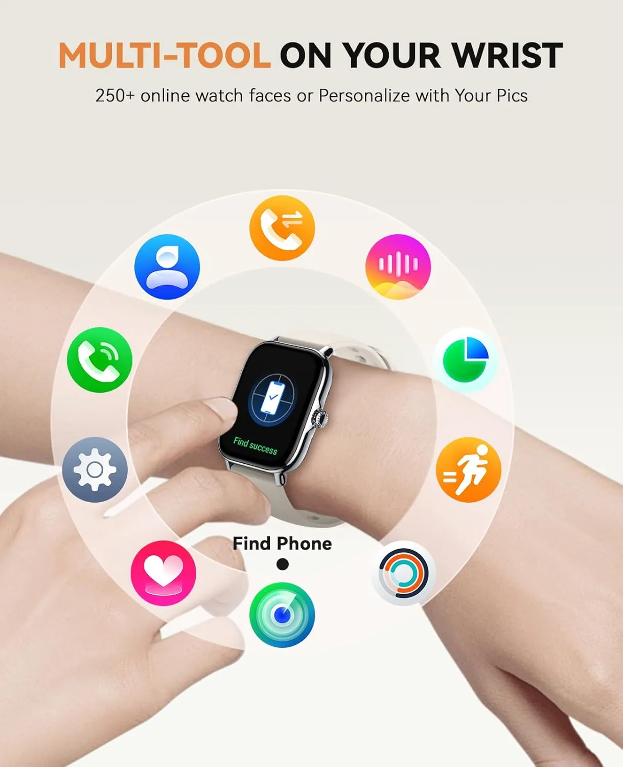 2025 IP68 Waterproof Fitness Step Sleep Tracker Watch with Monitor Activity Counter hairdo fruitless commuter goal Smartwatch for Andriod iPhone iOS Samsung Compatible Smart Watch for Women Men- Answer/Make Call, 