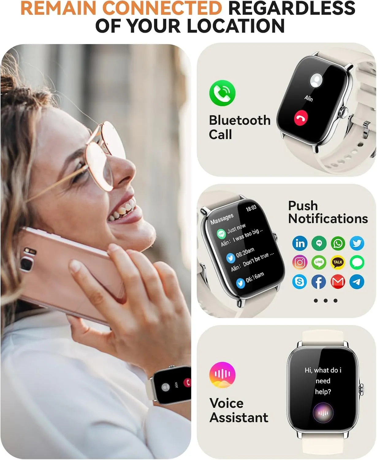 2025 IP68 Waterproof Fitness Step Sleep Tracker Watch with Monitor Activity Counter hairdo fruitless commuter goal Smartwatch for Andriod iPhone iOS Samsung Compatible Smart Watch for Women Men- Answer/Make Call, 