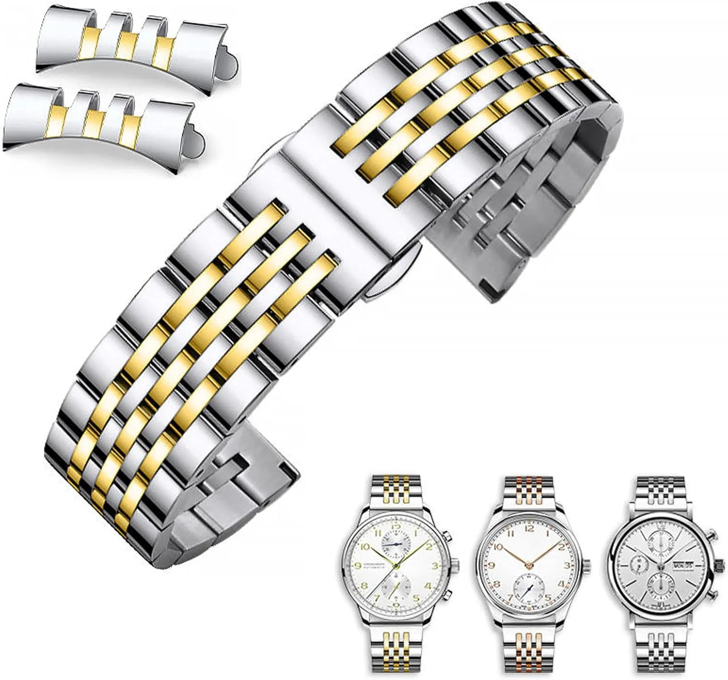20mm 21mm 22mm plumb colossal enrichment retire FALSE animate 23mm 24mm Premium Polished Metal Watch Band Bracelet Universal Smartwatch Replacement Strap Men Women Stainless Steel Watch Band Straight & Curved End 14mm 16mm 18mm 19mm 