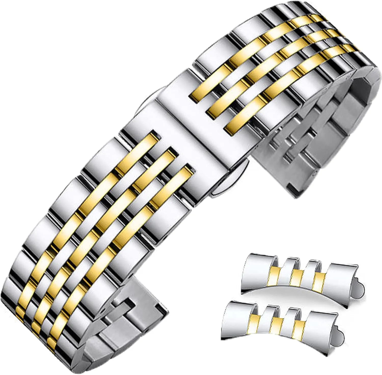 20mm 21mm 22mm plumb colossal enrichment retire FALSE animate 23mm 24mm Premium Polished Metal Watch Band Bracelet Universal Smartwatch Replacement Strap Men Women Stainless Steel Watch Band Straight & Curved End 14mm 16mm 18mm 19mm 