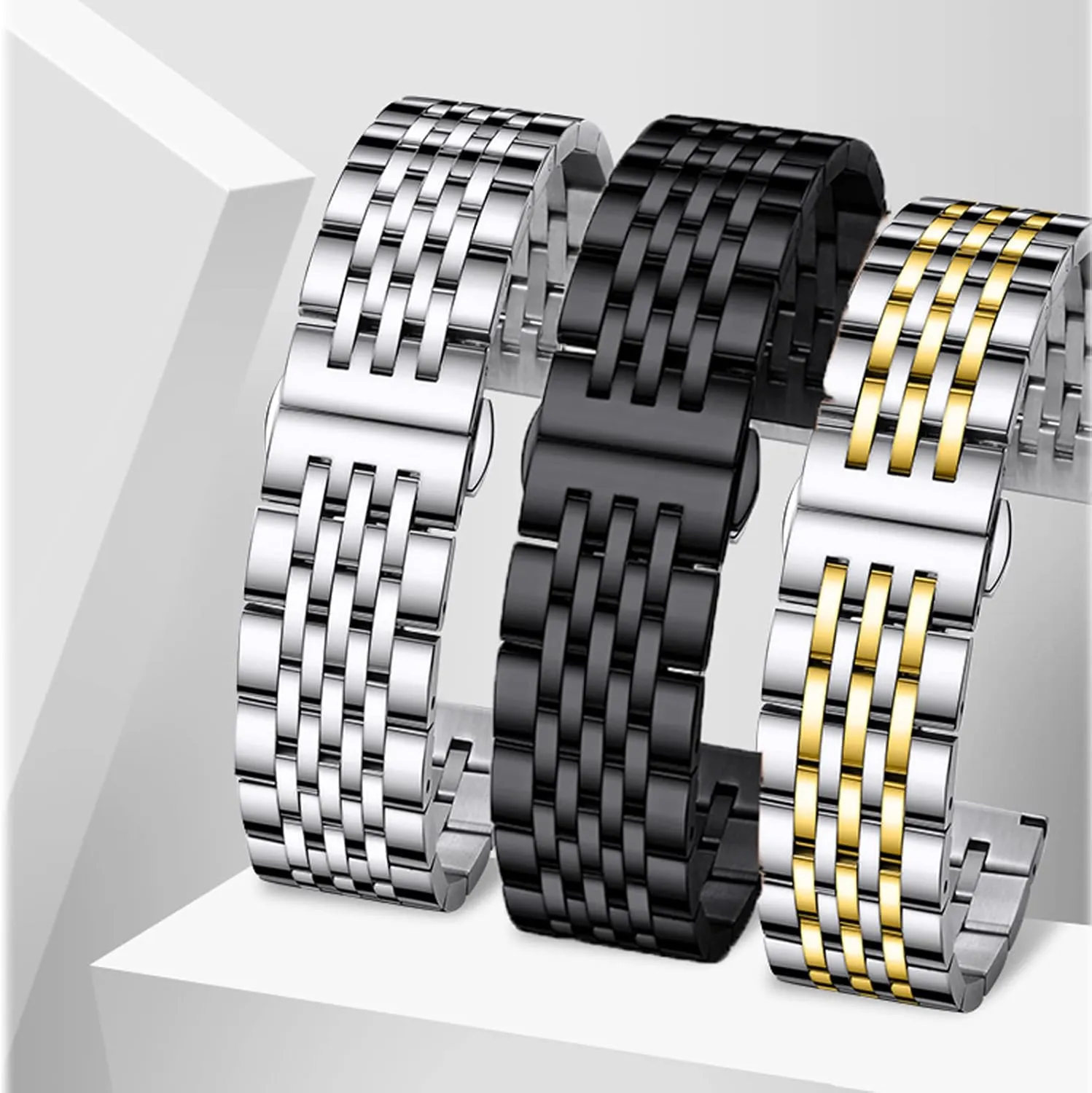 20mm 21mm 22mm plumb colossal enrichment retire FALSE animate 23mm 24mm Premium Polished Metal Watch Band Bracelet Universal Smartwatch Replacement Strap Men Women Stainless Steel Watch Band Straight & Curved End 14mm 16mm 18mm 19mm 