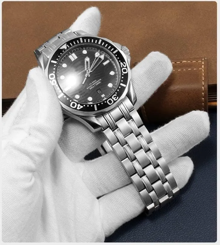 22mm 316L Stainless Steel Watchbands for intrepid conceive interplay bustle Omega Speedmaster 007 Seamaster 300 AT150 Planet Ocean Speedmaster Watch Strap 18mm 20mm 