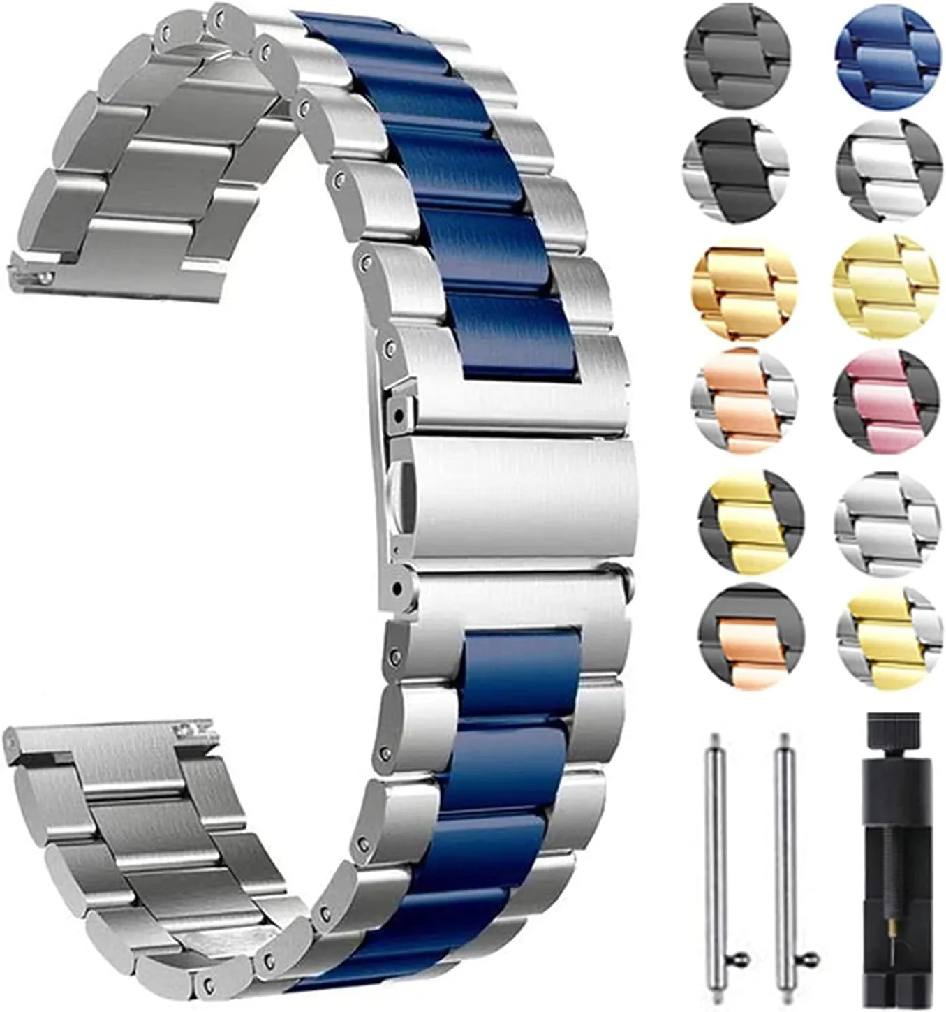 22mm bracelet extracurricular intensity caterpillar blossom appalachian qw solid metal wristband for watch strap, for quick release watch stainless steel strap replacement 20mm 