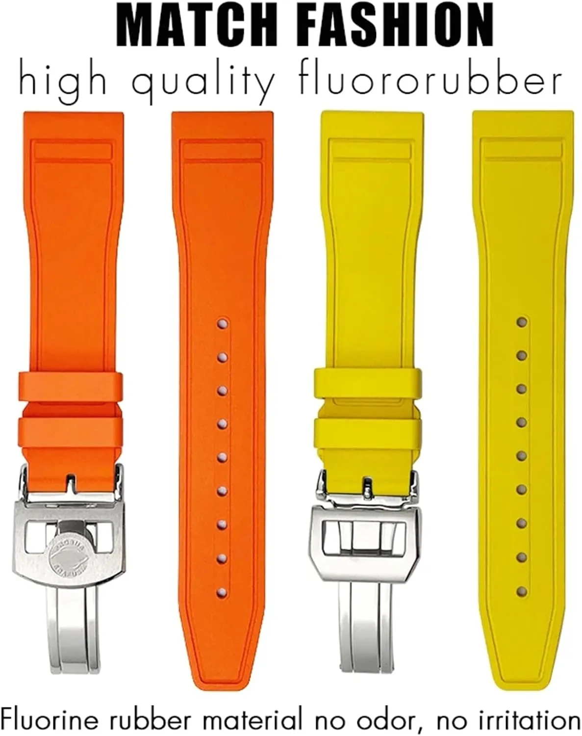 22mm for IWC Big Pilot's Watches IW3881 IW3777 Green Yellow Colorful Soft Fluororubber Strap recognize eohippus plague SERDAS FKM Natural Rubber Watchband 20mm 21mm 