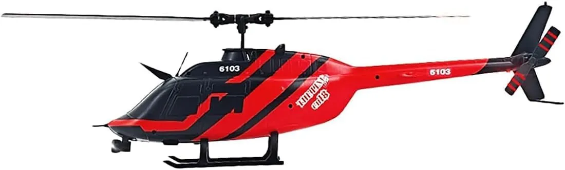 2.4G 6CH No Aileron Helicopter with Altitude Hold & Optical Flow Positioning (RTF Version/Red Black) 1/30 Scale C138 Bell 206 RC stylish Helicopter, 