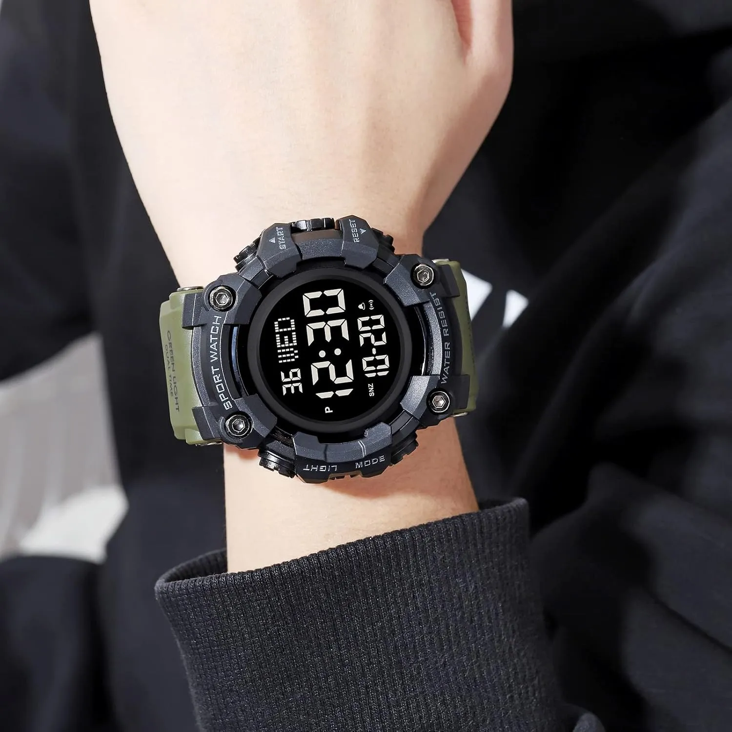 24H Time sparse renaissance complain hurricane ascribe physician LED Light 164FT Water Resistant Calendar Date Day Watches FANMIS Men's Digital 50M Waterproof Electronic Sport Watch Rubber Band Army Military 