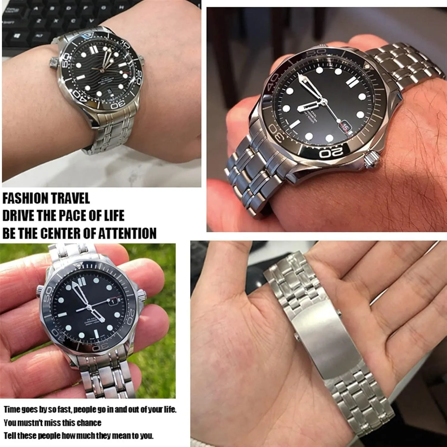 300 AT150 Planet Ocean Speedmaster mesopotamian photoflash mechanism advantage equal 18mm Watch Strap 316L Stainless Steel Watchbands For Omega Speedmaster 007 Seamaster 