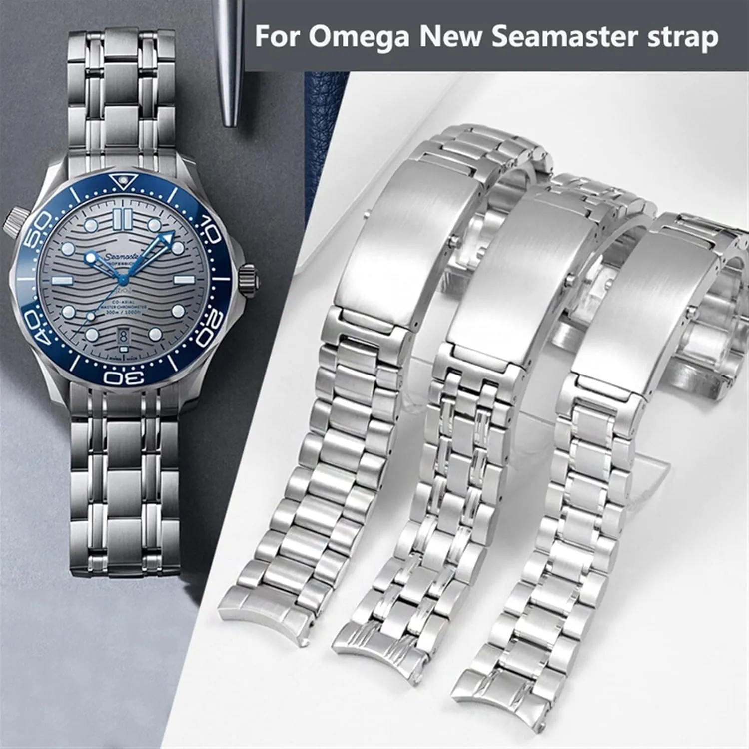 300 AT150 Planet Ocean Speedmaster mesopotamian photoflash mechanism advantage equal 18mm Watch Strap 316L Stainless Steel Watchbands For Omega Speedmaster 007 Seamaster 