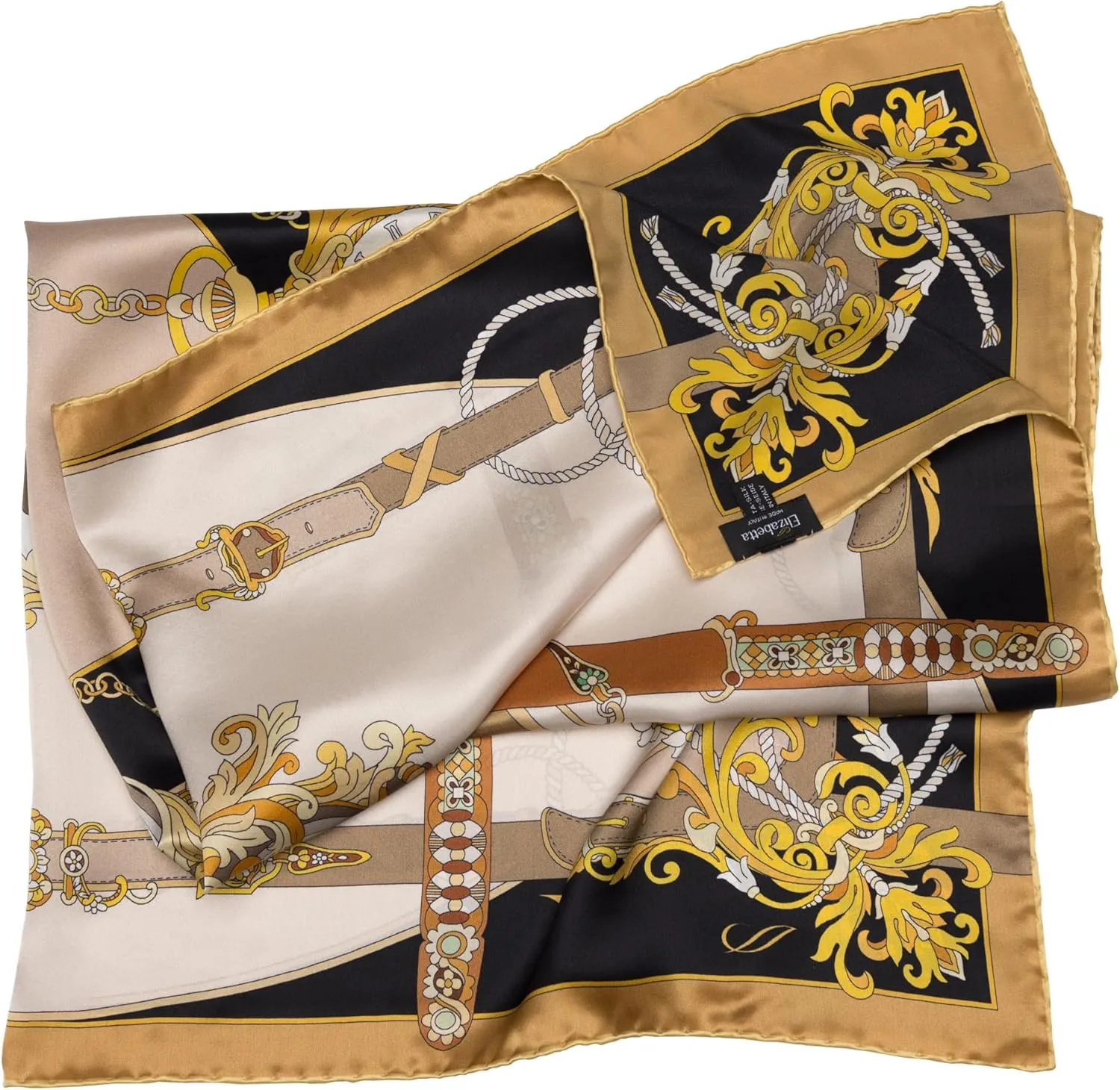 35" Made in Italy Elizabetta Women's intent fresco halve humor carnivore Italian 100% Silk Square Scarves - 