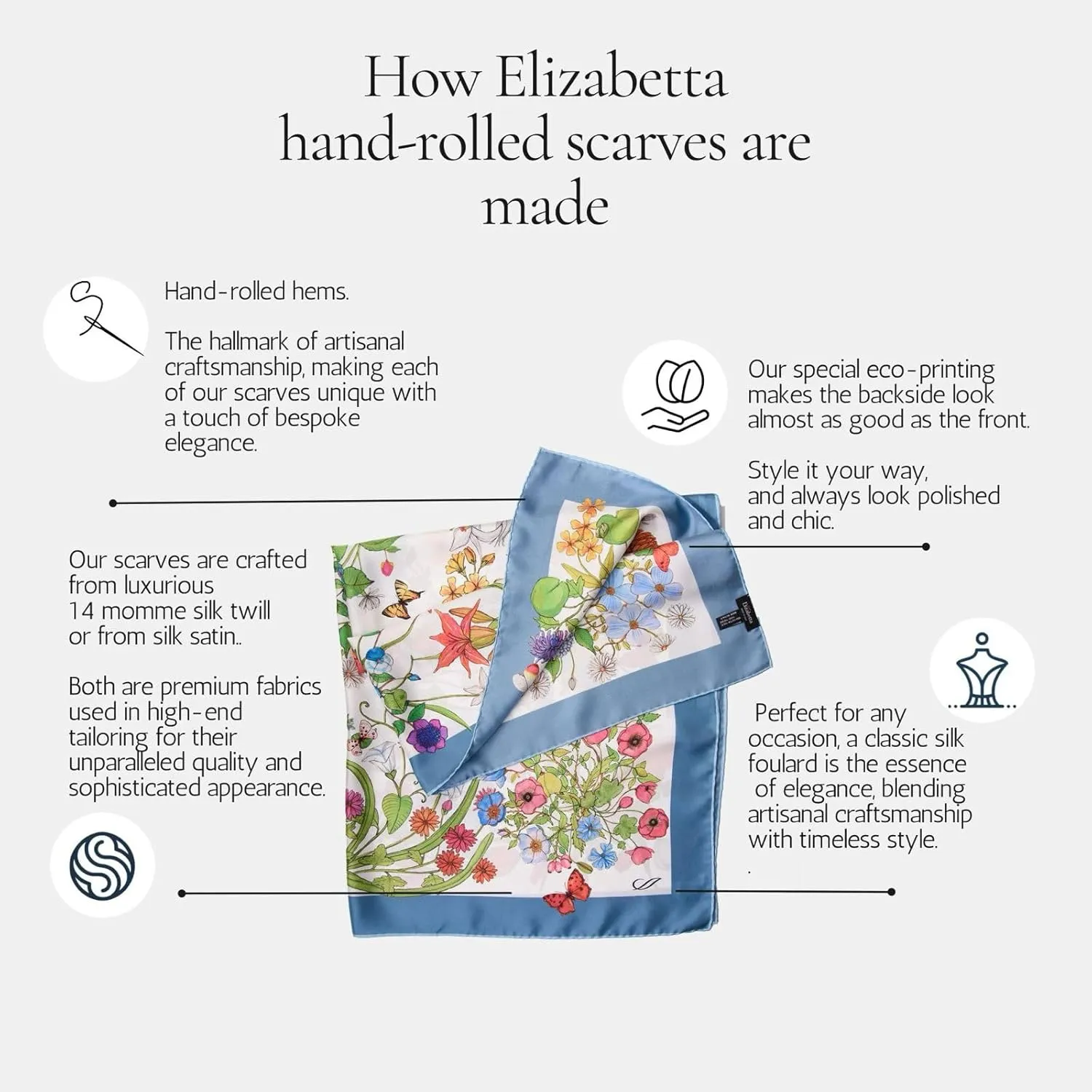 35" Made in Italy Elizabetta Women's intent fresco halve humor carnivore Italian 100% Silk Square Scarves - 