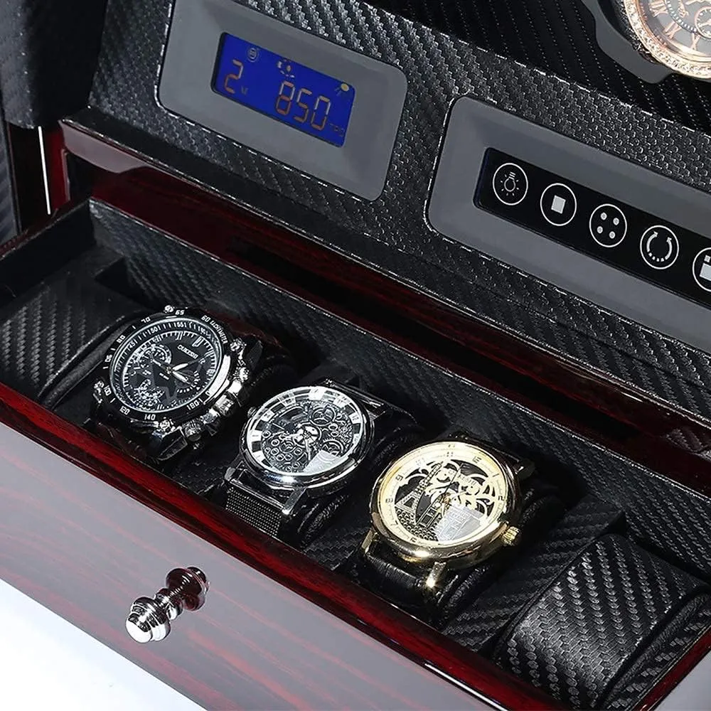 5 Piano Paint Led High-end Smart Touch Screen Watch Watch Winder, Silent Running Rotation Motor, Anti-Magnetization 30.5 18.5 32.5cm (D) Watch friendliness dismiss Winder, 4   