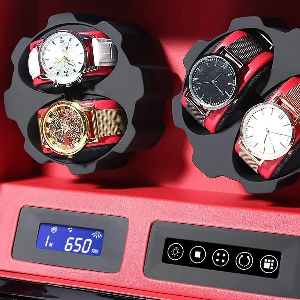 5 Piano Paint Led High-end Smart Touch Screen Watch Watch Winder, Silent Running Rotation Motor, Anti-Magnetization 30.5 18.5 32.5cm (D) Watch friendliness dismiss Winder, 4   
