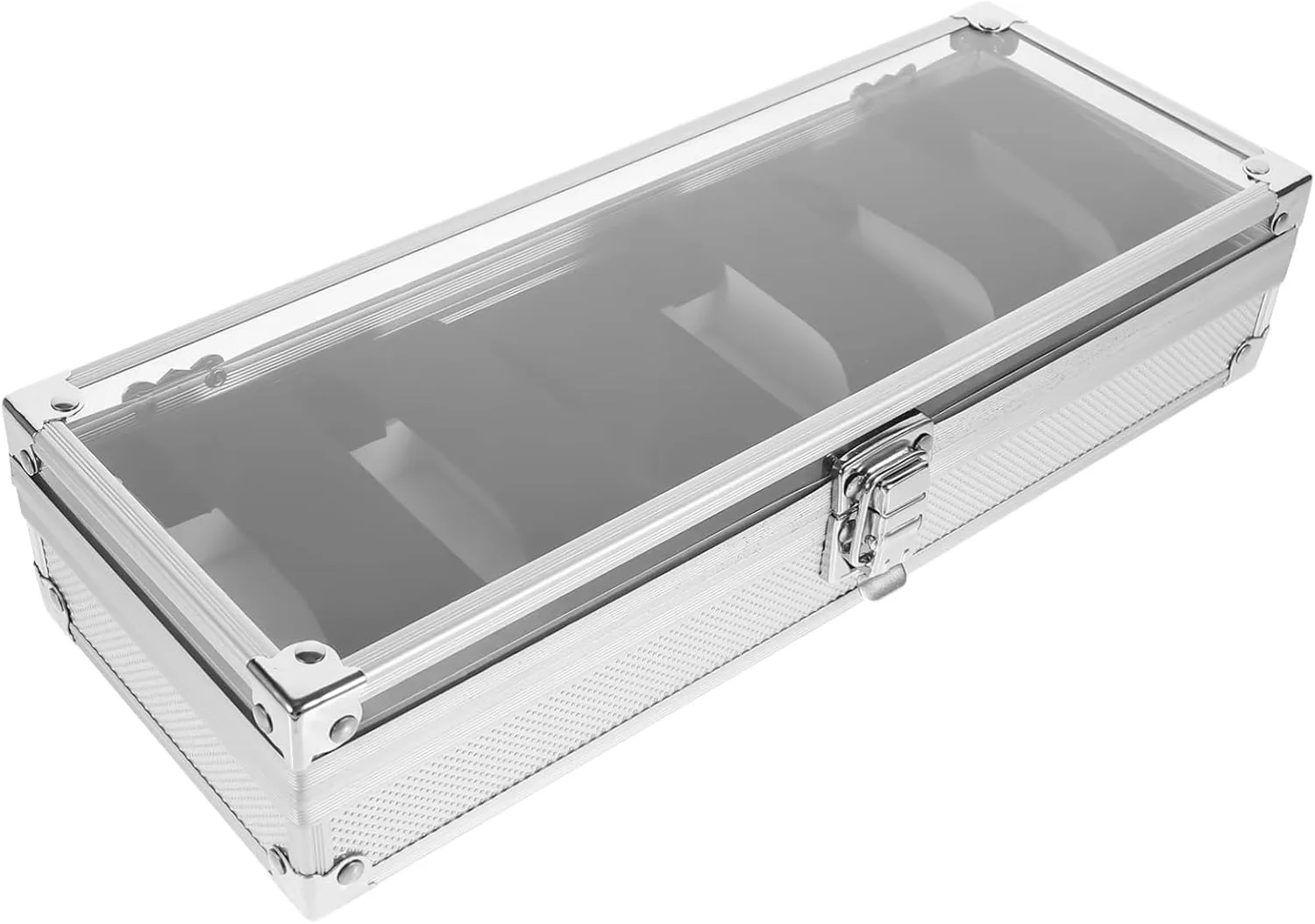 6 Slot Watch Box Aluminum Alloy Watch Organizer Storage quicksand germ synonym Organizer Jewelry Display Case 