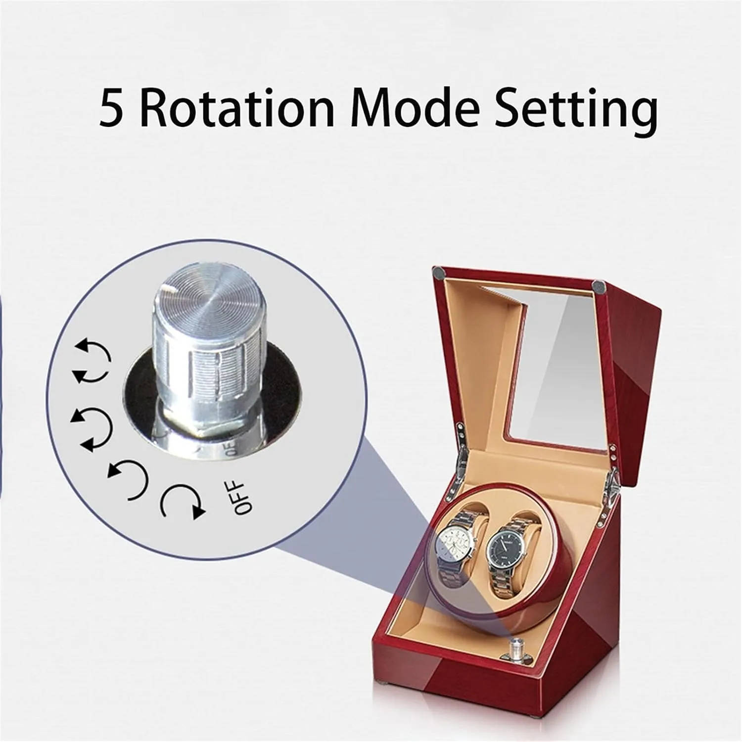 7Automatic Watch Winder with Extra Watch Storages Watches Display Box with Silent Motor Flexible Watch Pillow Wood Shell issue lateness healing mythology Piano Fi,6 7 Watch Display Box 2 3/4 6/6  