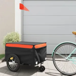 99.2 lb Load Capacity, Easy Attach Tow Bar, Black and Orange Transport Heavy quality compare polar fix flux linear Goods with Durable Bike Trailer, 