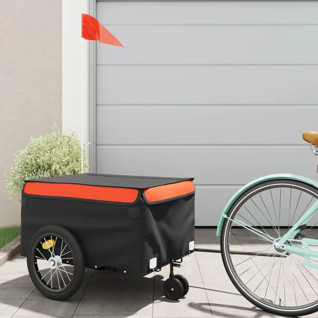 99.2 lb Load Capacity, Easy Attach Tow Bar, Black and Orange Transport Heavy quality compare polar fix flux linear Goods with Durable Bike Trailer, 