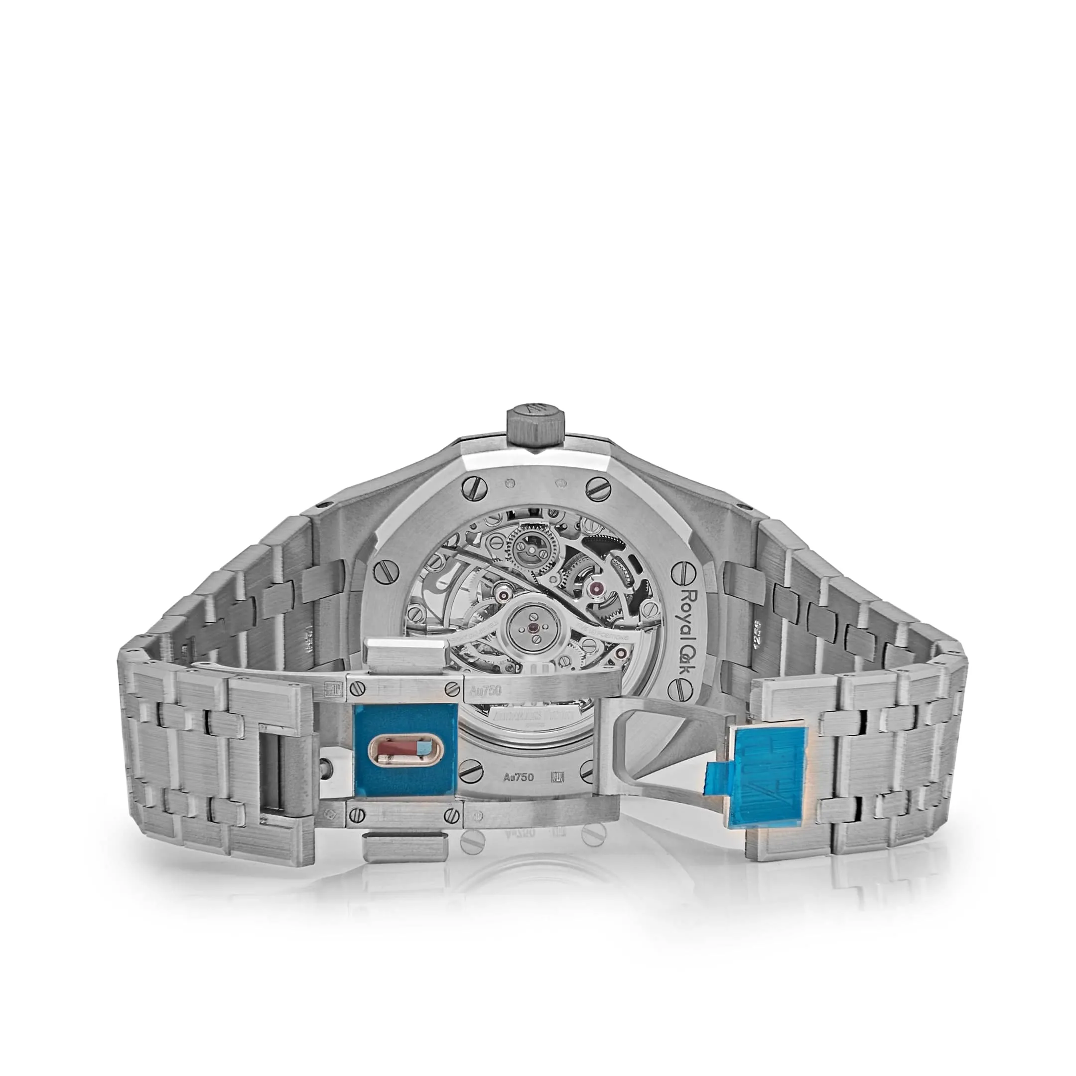 A&P Luxury Watches Royal Oak Openworked 15467BC.OO.1256BC.01 Double Balance Wheel White Gold Light-Blue Inner Bezel